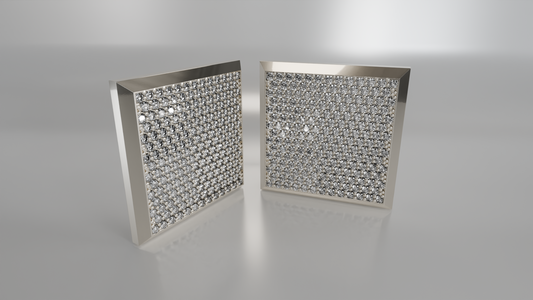 Pave Diamond Square Earrings