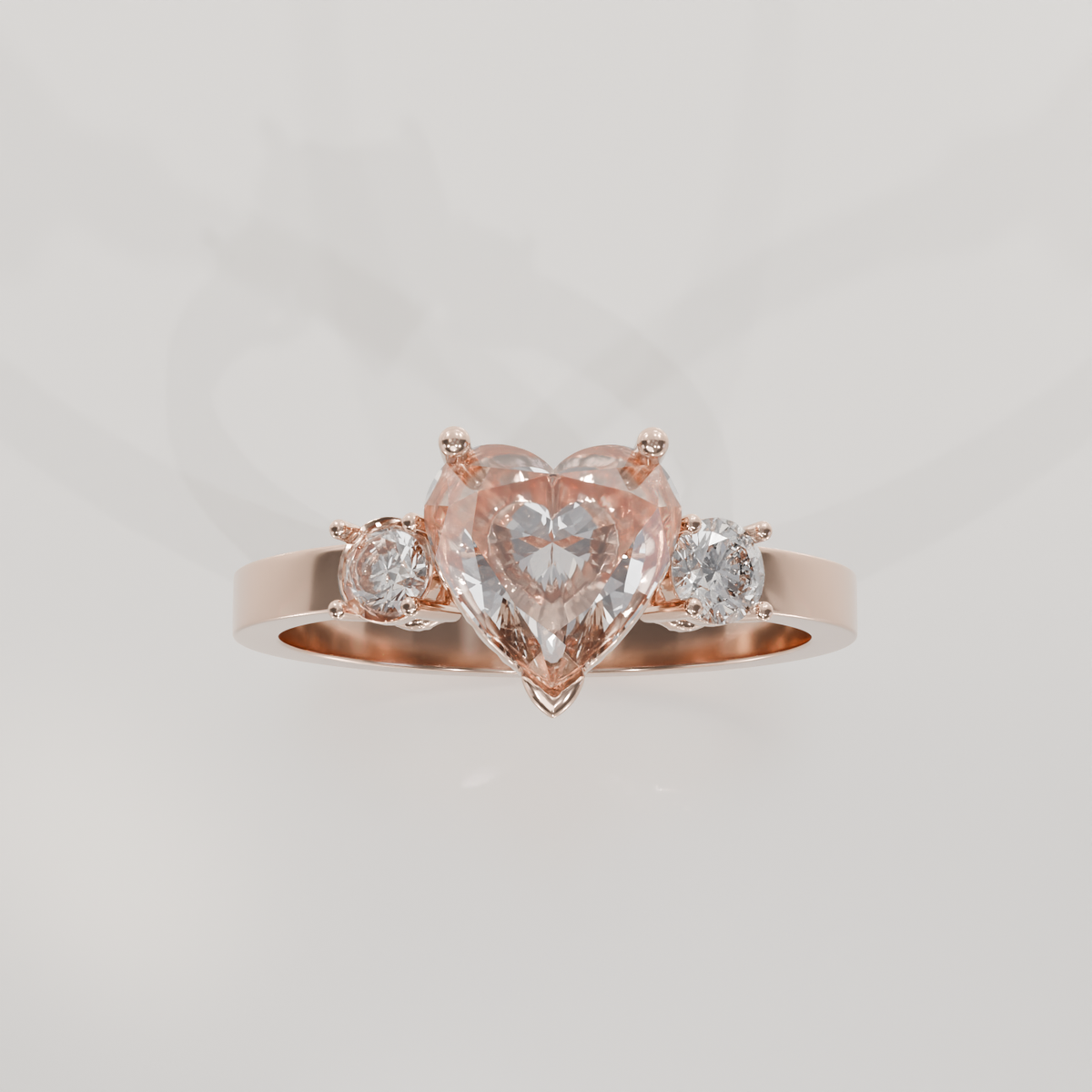 Pave Heart Ring, rose hero