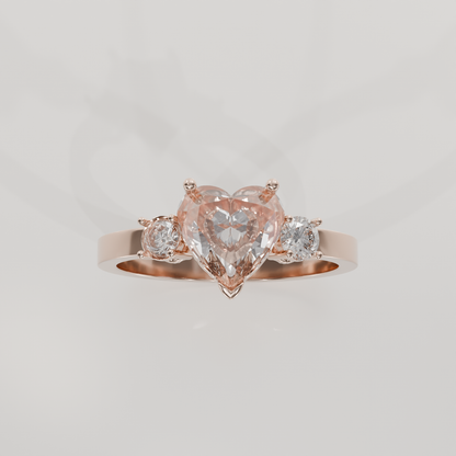 Pave Heart Ring, rose hero