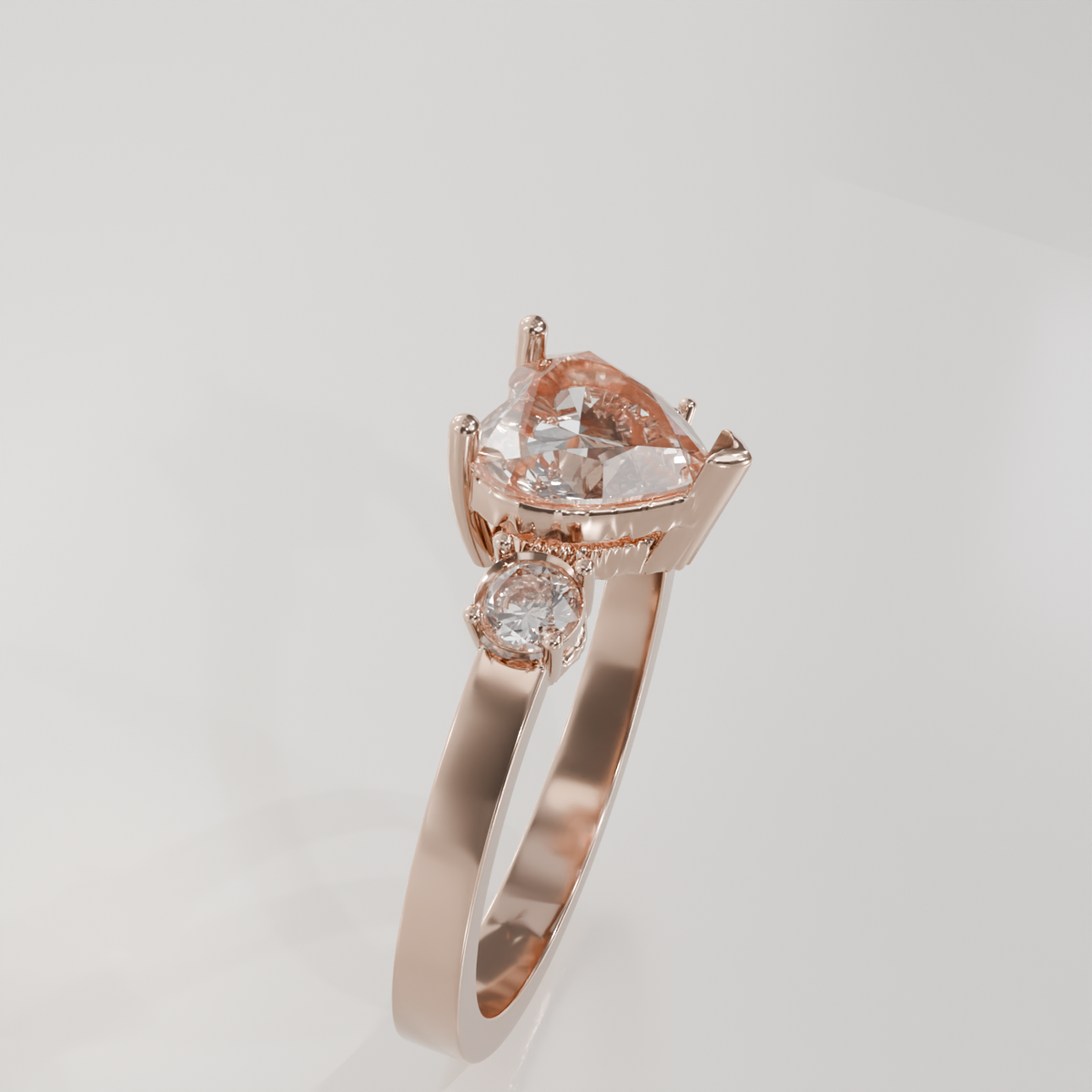 Pave Heart Ring, rose left