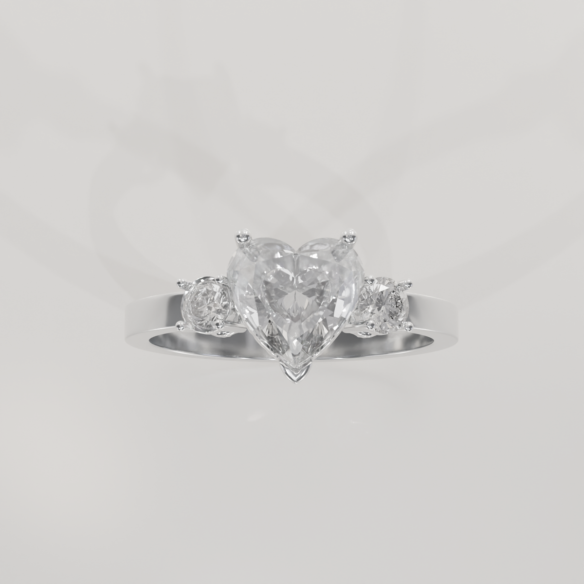 Pave Heart Ring, white hero