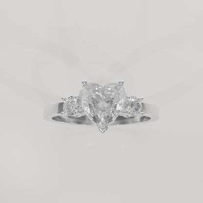 Pave Heart Ring, white hero