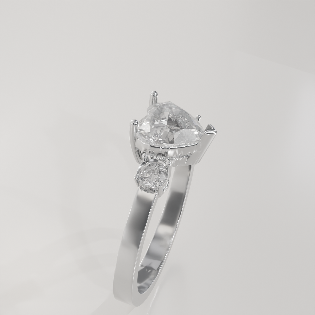 Pave Heart Ring, white left