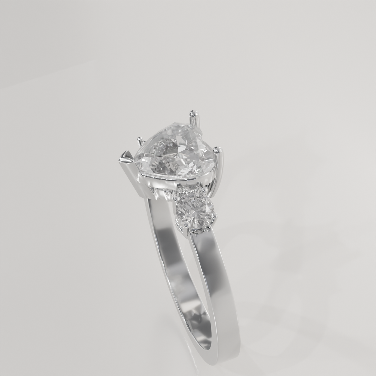 Pave Heart Ring, white right
