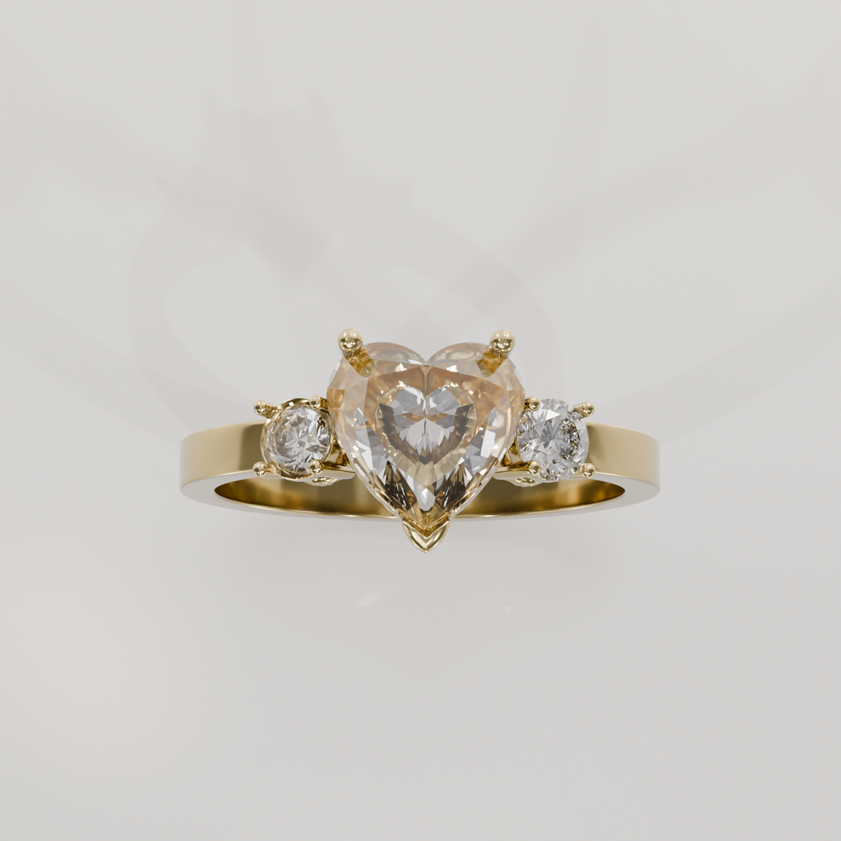 Pave Heart Ring, yellow hero