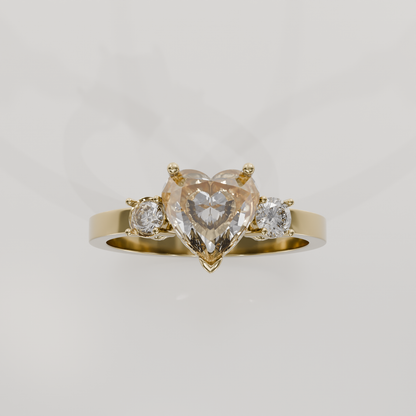 Pave Heart Ring, yellow hero
