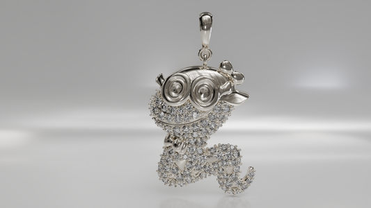 Diamond Bookworm Pendant