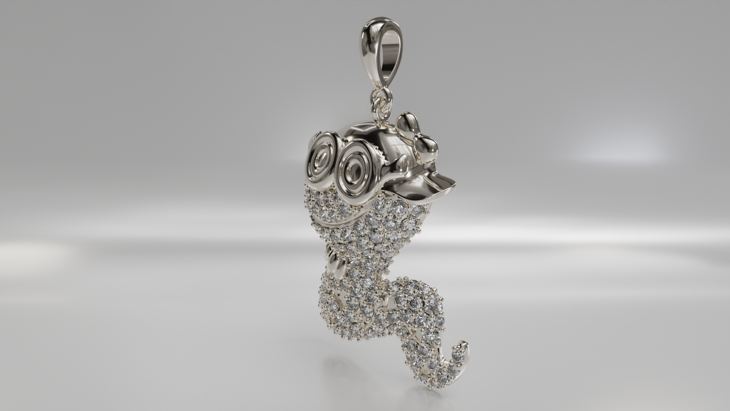 Diamond Bookworm Pendant