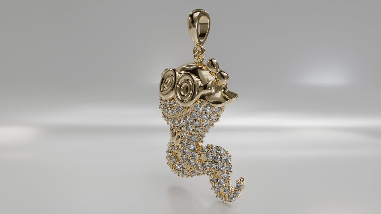 Diamond Bookworm Pendant