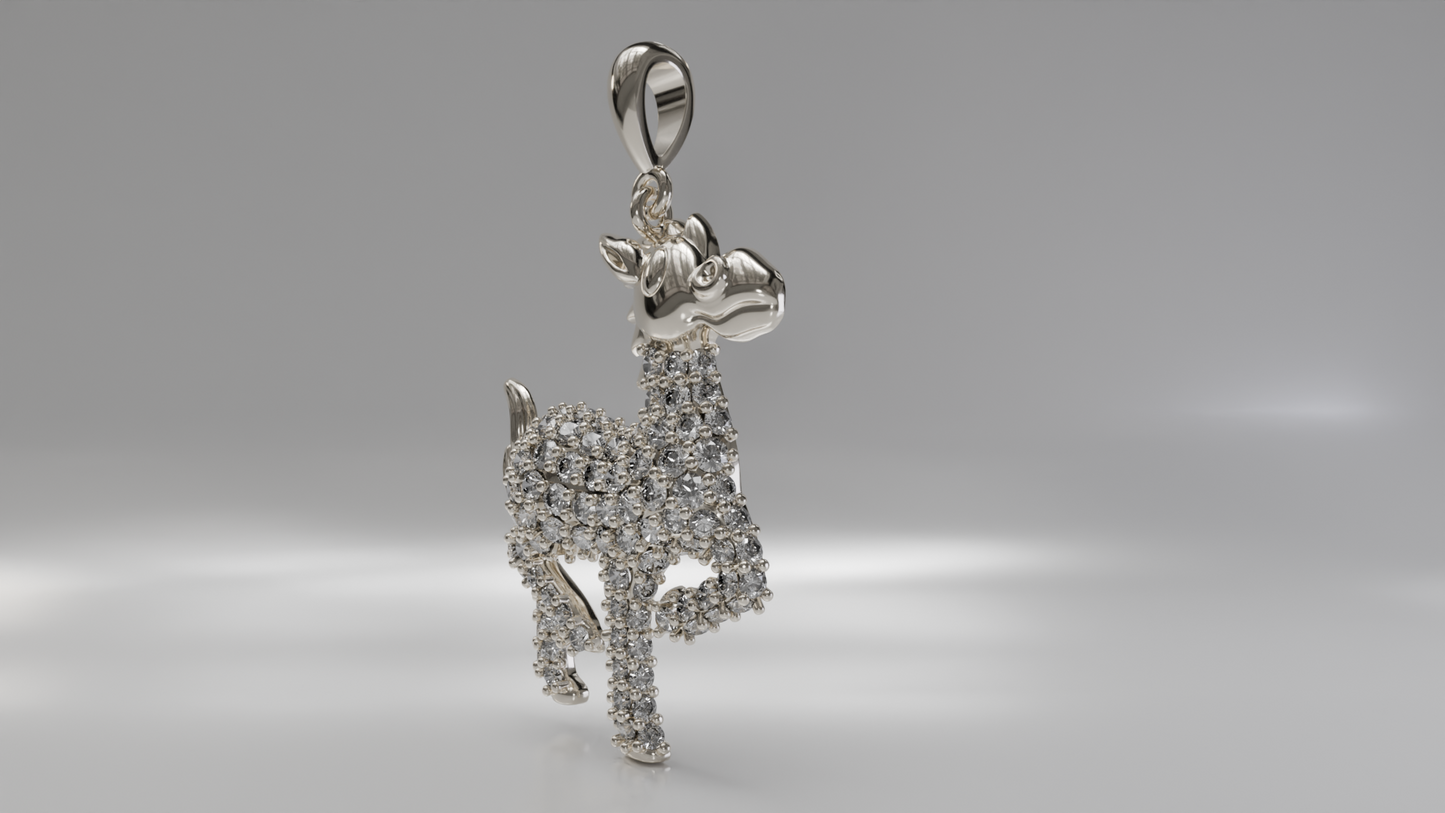 Diamond-Accented Pony Gold Pendant