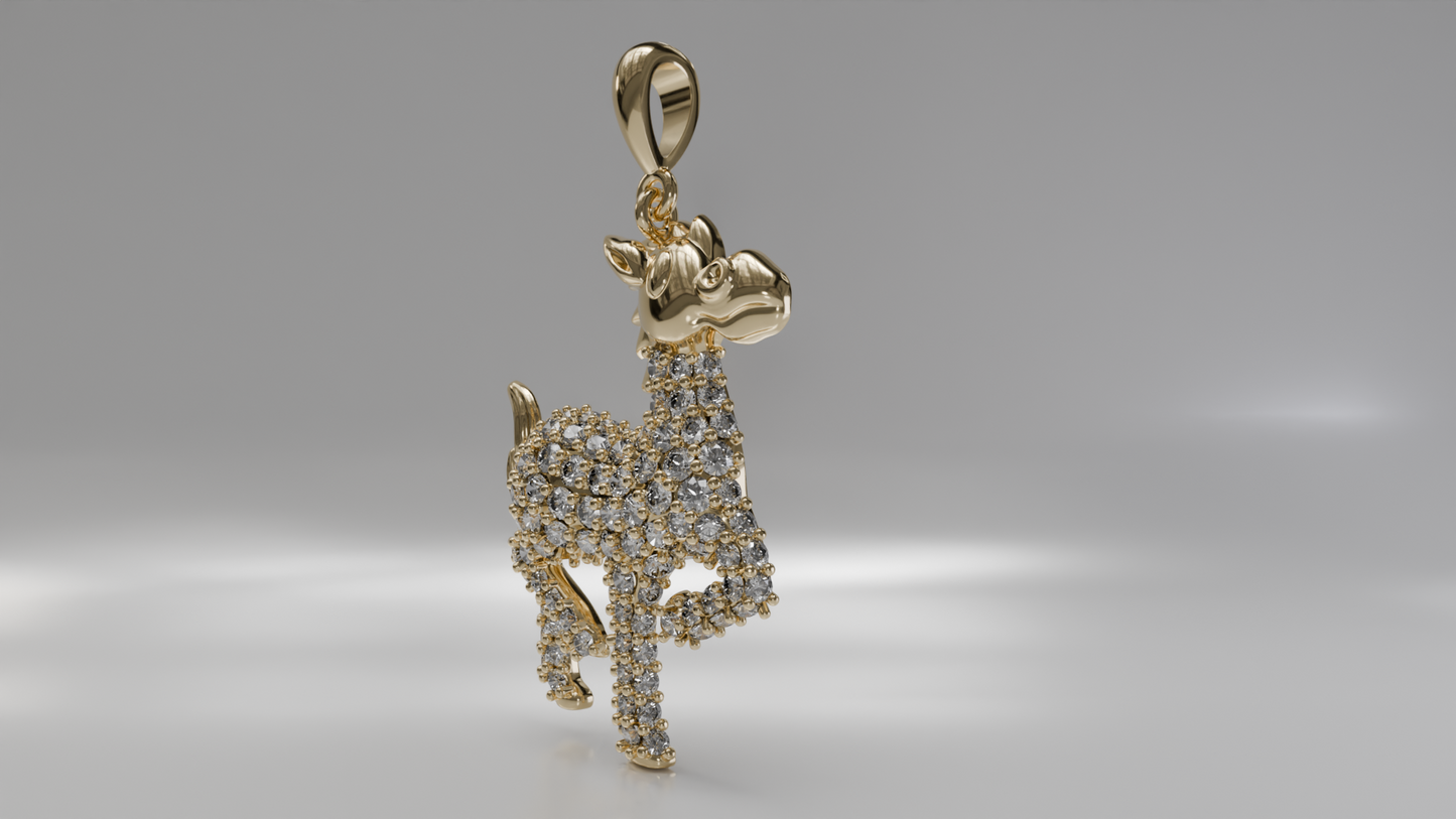 Diamond-Accented Pony Gold Pendant