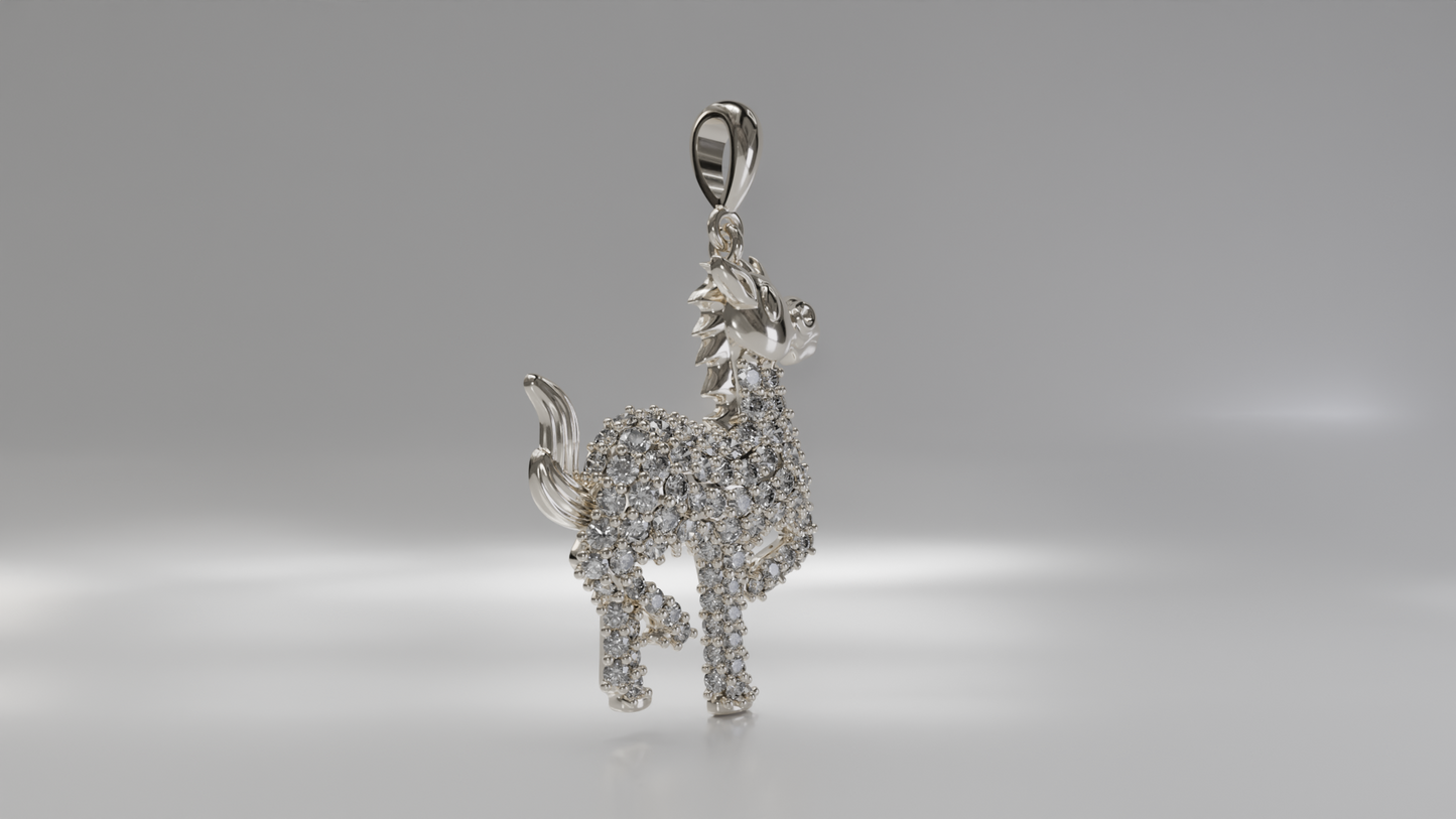 Diamond-Accented Pony Gold Pendant