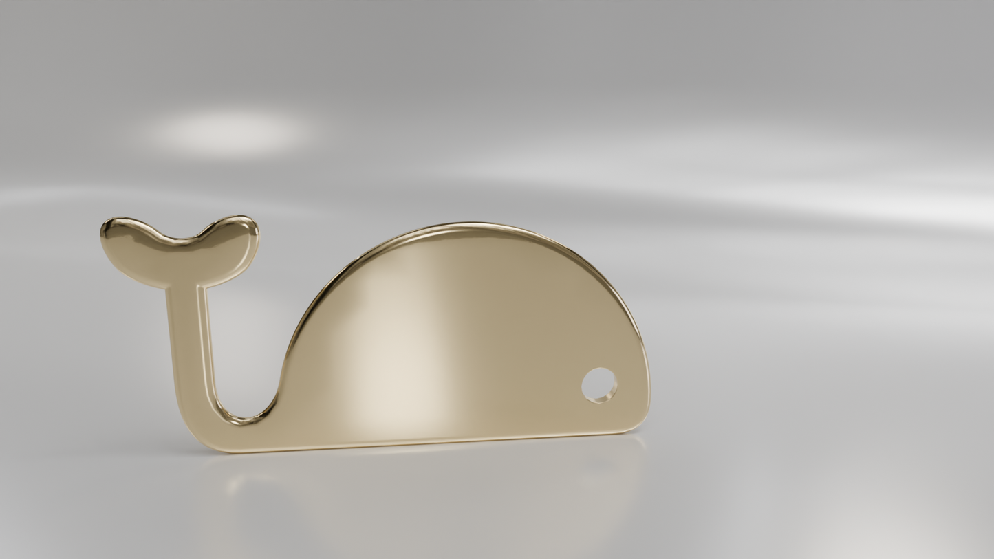 Whale Silhouette Gold Pendant