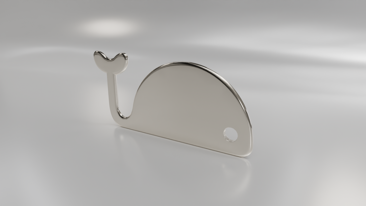 Whale Silhouette Gold Pendant