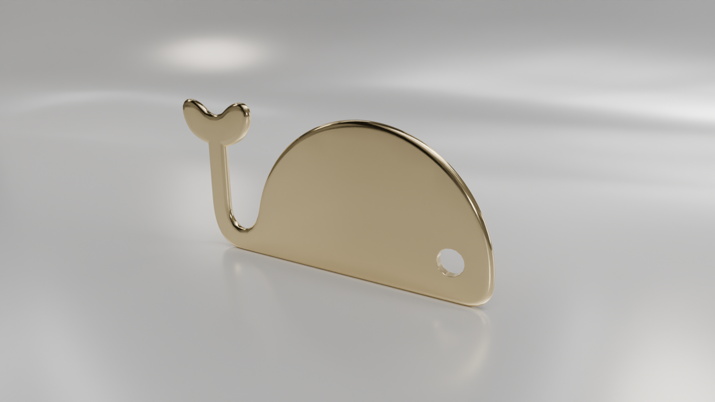 Whale Silhouette Gold Pendant