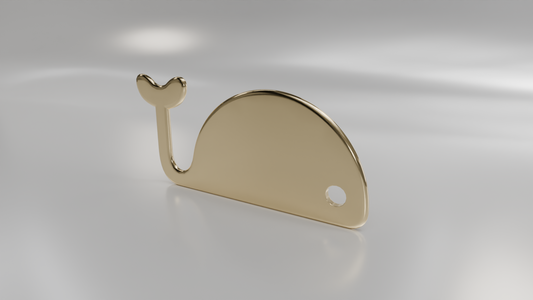 Whale Silhouette Gold Pendant
