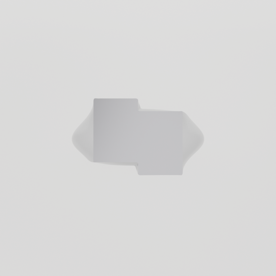 14K Gold Rectangular Signet Ring - White Gold - Flat