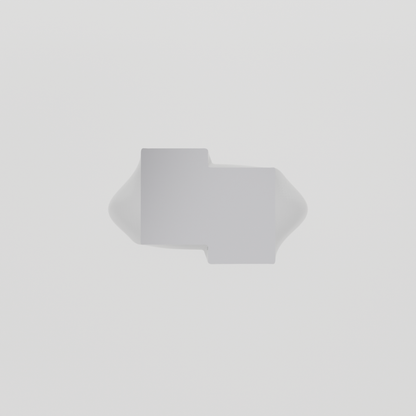 14K Gold Rectangular Signet Ring - White Gold - Flat