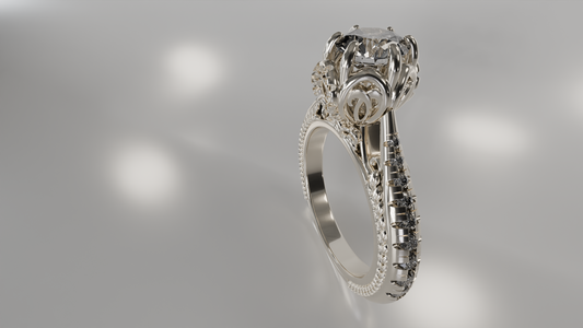 Vintage-Inspired Diamond Engagement Ring with Intricate Detailing