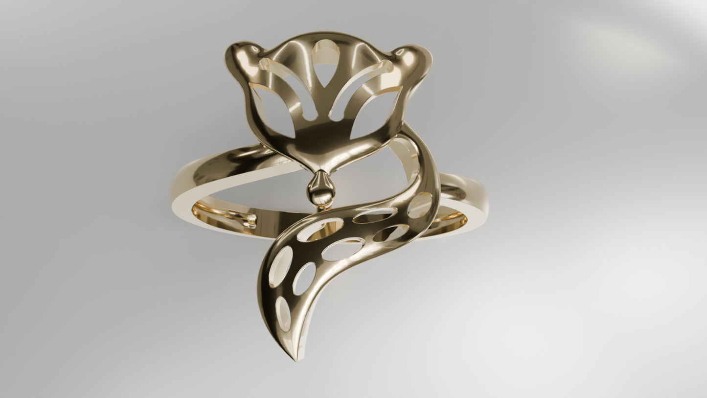 Modern Abstract Fox Ring
