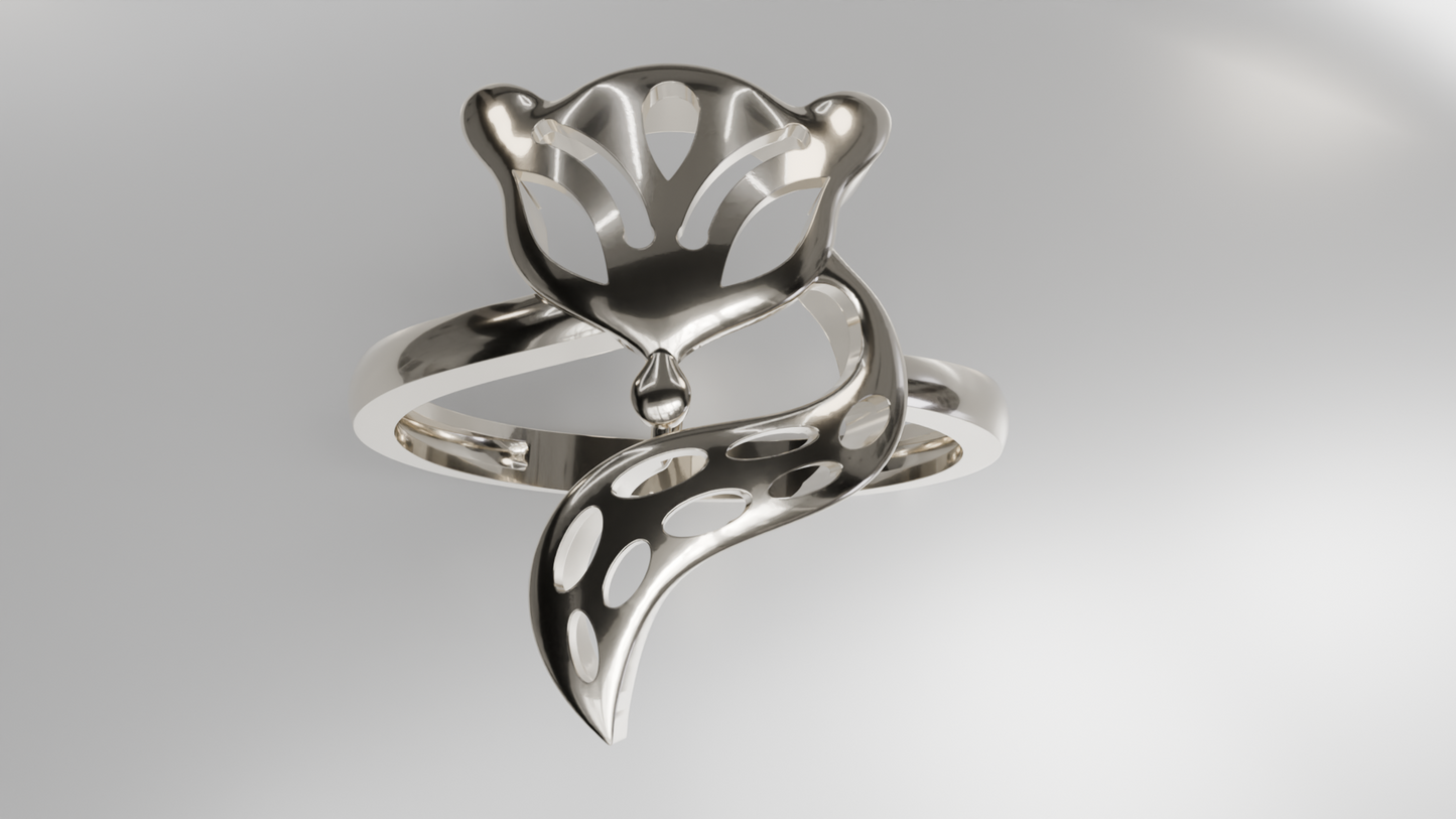 Modern Abstract Fox Ring