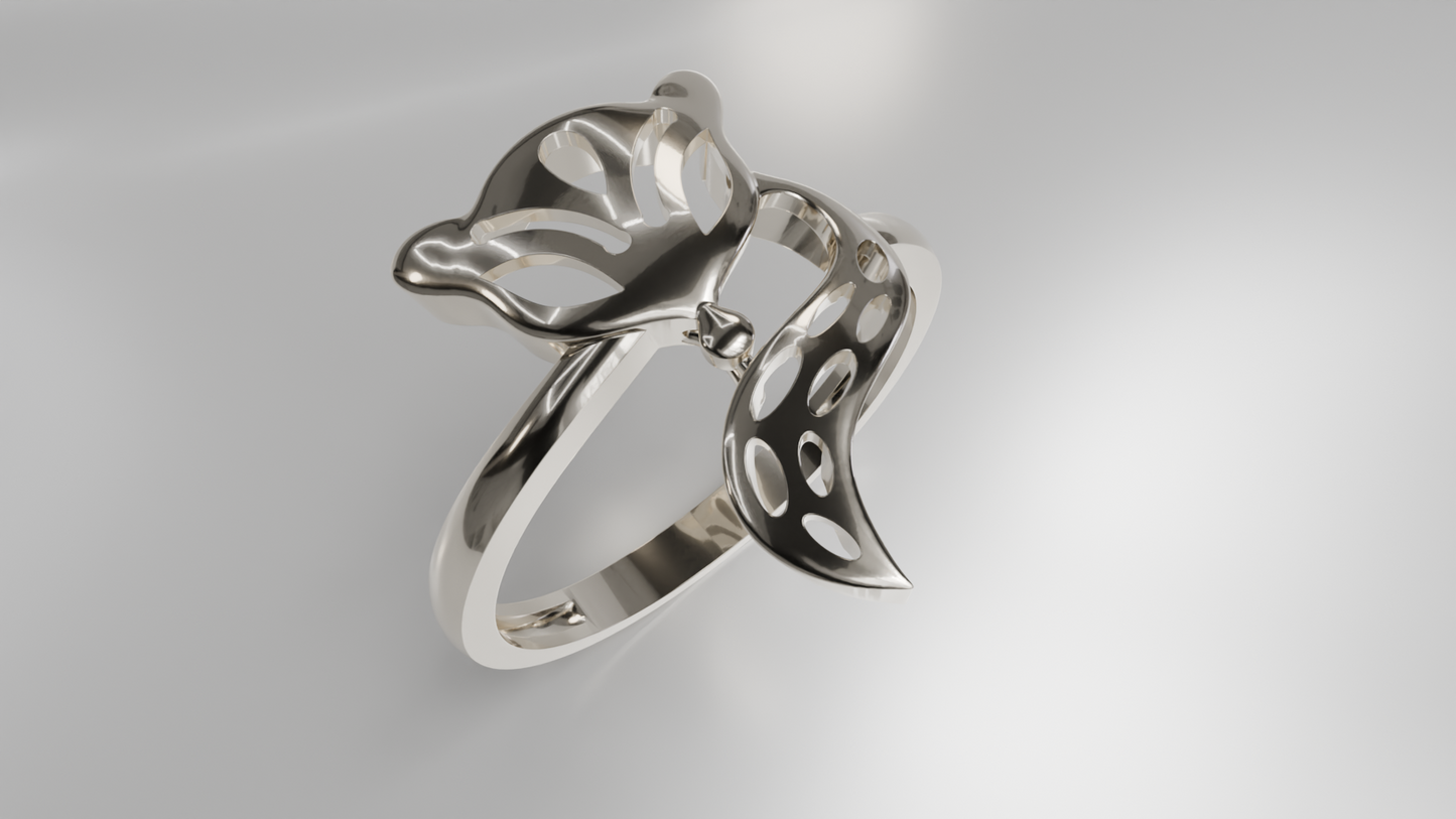 Modern Abstract Fox Ring