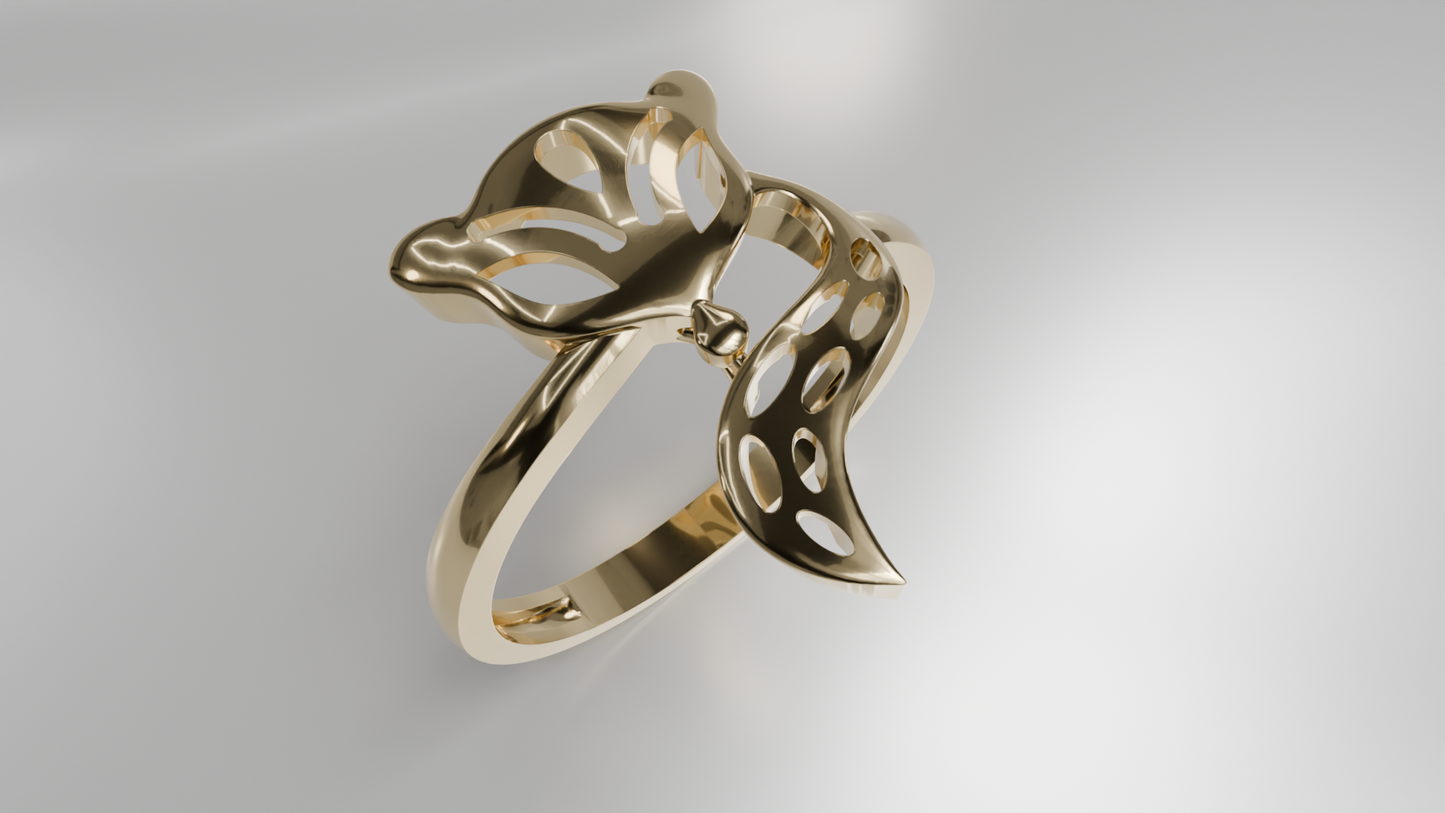 Modern Abstract Fox Ring