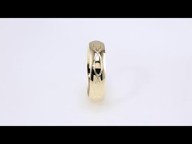 14K Yellow Gold Infinity-Inspired Comfort-Fit Half Round Band
