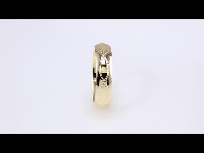 14K Yellow Gold Infinity-Inspired Comfort-Fit Half Round Band