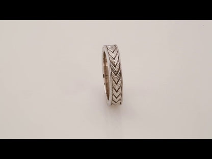 Milgrain Edge Wheat Pattern Flat Band, 3 mm