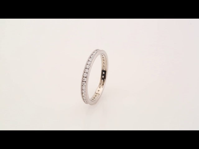 14K White Gold 1/2 CTW Natural Diamond Milgrain Eternity Band