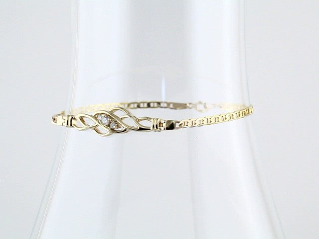 14K Yellow Gold 1/10 CTW Natural Diamond 7" Bracelet