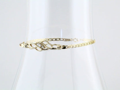 14K Yellow Gold 1/10 CTW Natural Diamond 7" Bracelet