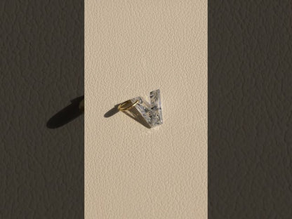 14K Yellow Gold 1 1/6 CT Lab-Grown Diamond Initial M Dangle