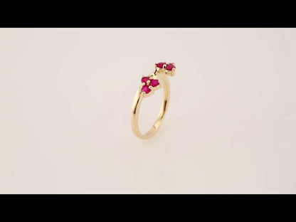 14K Yellow Gold Natural Ruby Wrap-Style Enhancer Ring