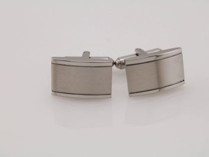 Stainless Steel Engravable Rectangle Cuff Links, 12.1 mm x 19.2 mm