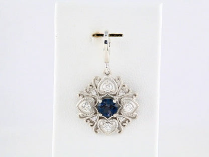 Natural London Blue Topaz & 1/4 CTW Natural Diamond Vintage-Inspired Charm/Pendant