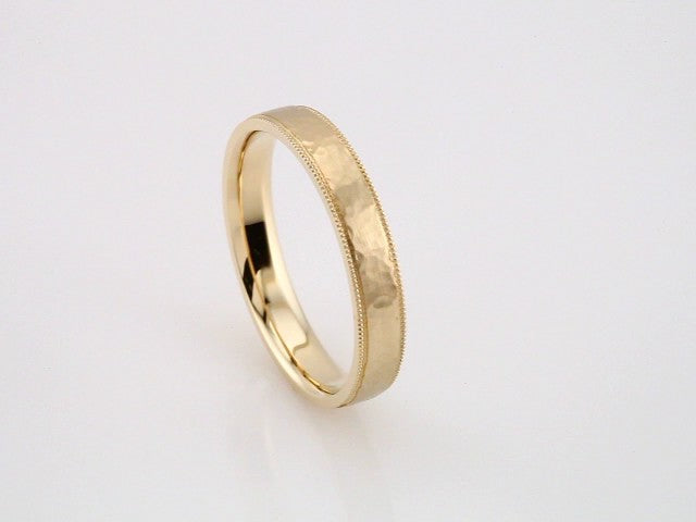 Milgrain Edge Comfort-Fit Flat Band, 6 mm