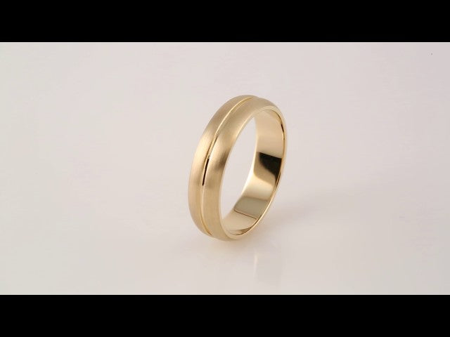Grooved Comfort-Fit Half Round Band, 5 mm, Style 2