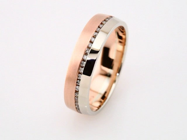 14K Rose/White Gold 1/3 CTW Cognac Natural Diamond Band