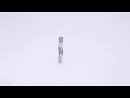 Milgrain Edge Wheat Pattern Flat Band, 3 mm (52080)
