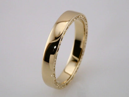 Sculptural Inlay Half Round Band, 4 mm, Style 2