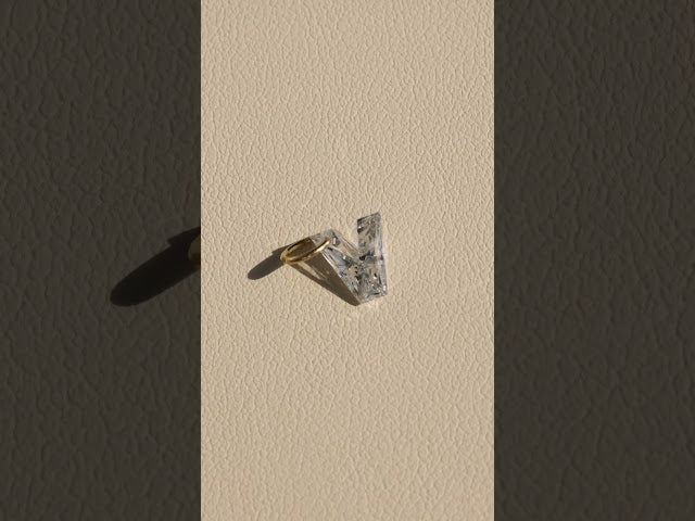 14K Yellow Gold 3/4 CT Lab-Grown Diamond Initial Dangle