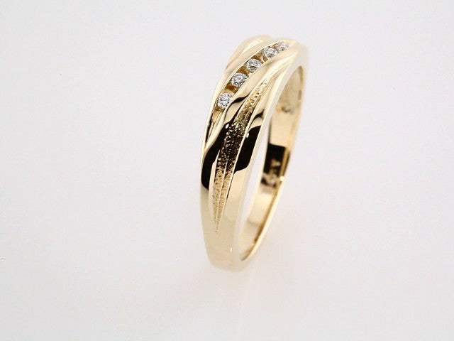 14K Yellow Gold 1/10 CTW Natural Diamond Channel-Set Band