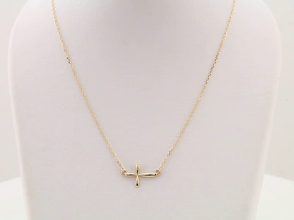 Sideways Cross 16-18" Necklace