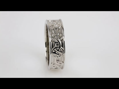 14K White Gold Celtic-Inspired Flat Band