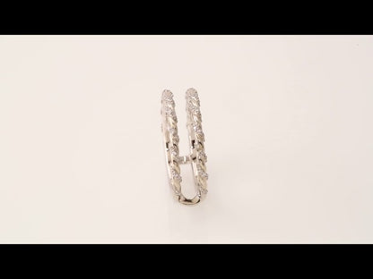 14K White Gold 1/4 CTW Natural Diamond Rope Ring Guard