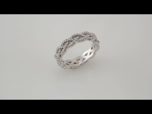 14K White Gold 5/8 CTW Natural Diamond Eternity Band