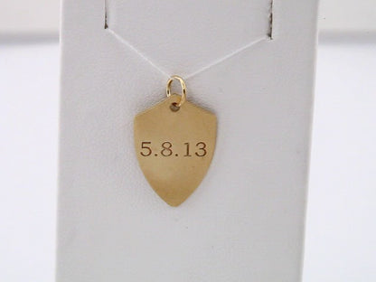 Engravable Shield Pendant