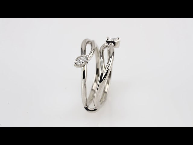 1/10 CTW Natural Diamond Bypass Ring Guard